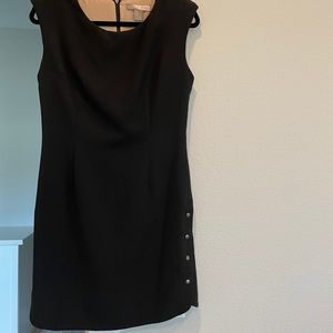 Black dress with buttons down the right side